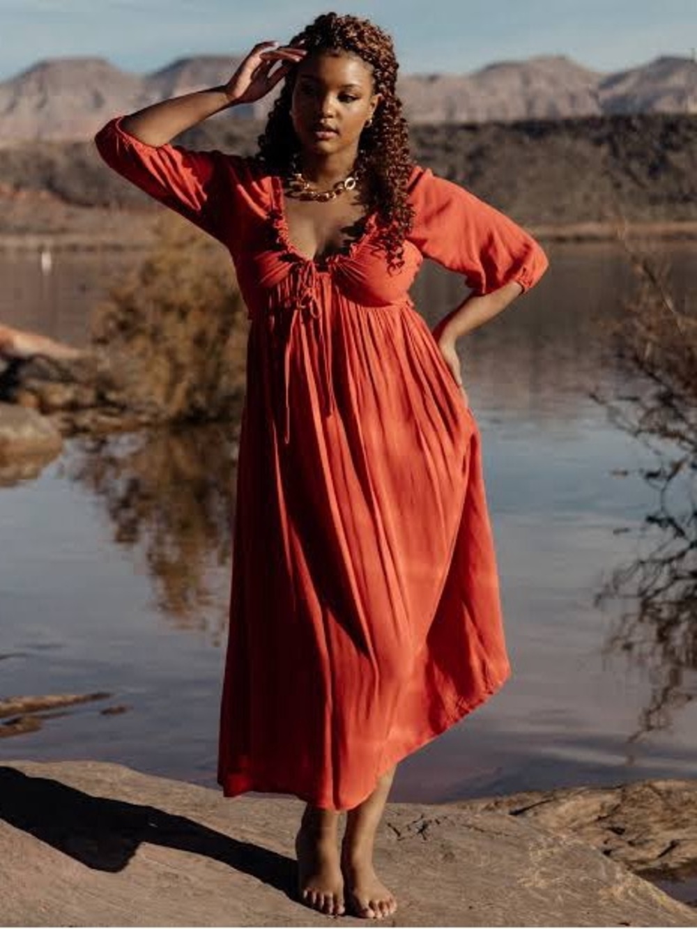 🧡 BALTIC BORN 🧡 Vicki Midi Dress Sz M NWT!